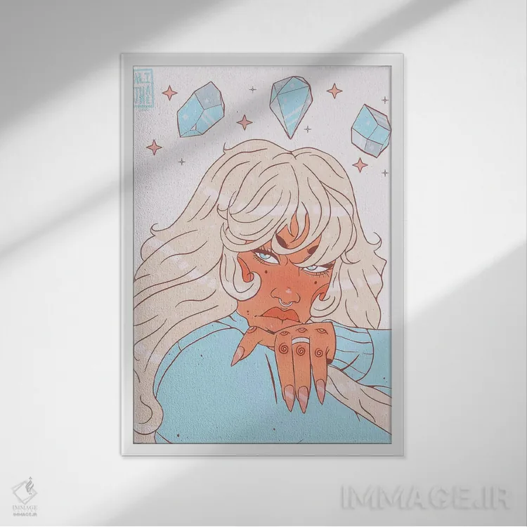 تابلو زیبایی کریستالی اثر علیجاه وست - نمای قابدار سفید