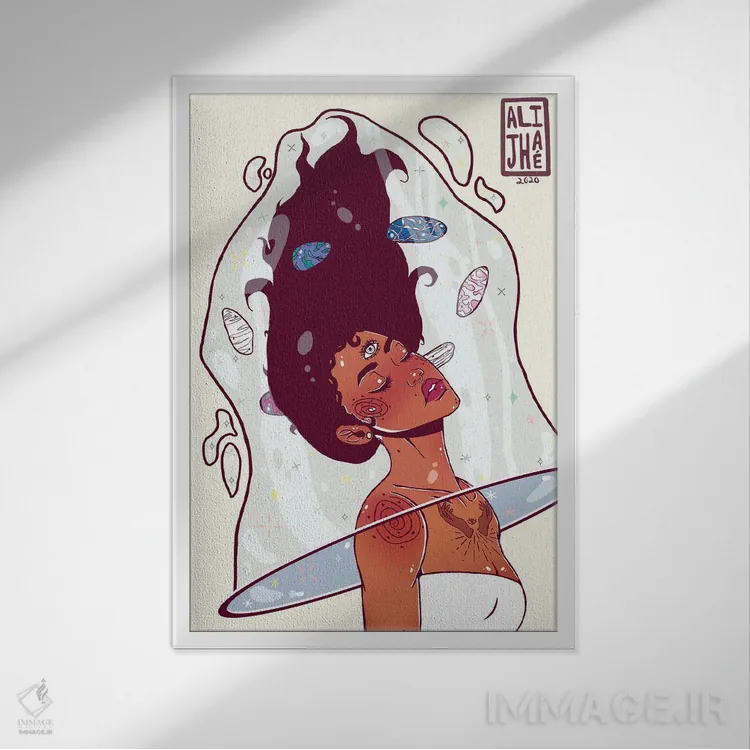 تابلو شفافیت اثر علیجاه وست - نمای قابدار سفید