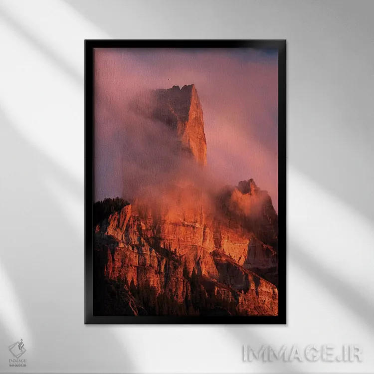 تابلو صخره چمنی راک در غروب، از مسیر اوول کریک پس، رشته سیمران، رشته سن خوان، کلرادو اثر آدام جونز - نمای قابدار مشکی