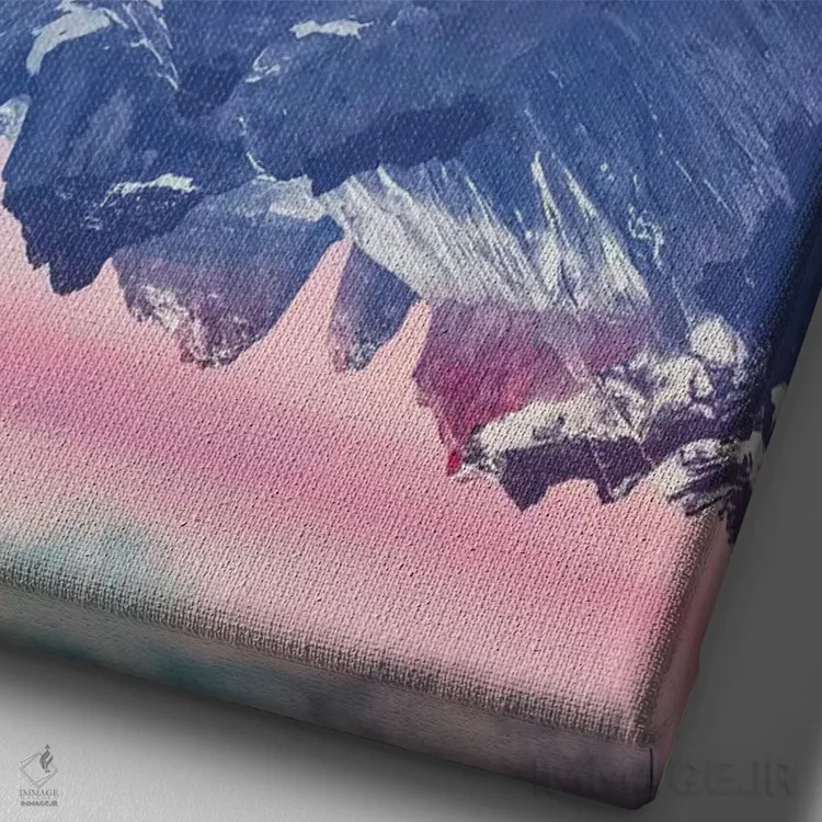 تابلو انعکاس کوهستان پائینه در غروب، پارک ملی تورس دل پائینه، شیلی، پاتاگونیا اثر آدام جونز - نمای نزدیک بافت بوم