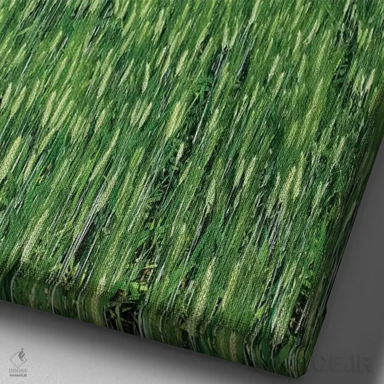 تابلو مزرعه گندم و جادهای پوشیده از سروهای باشکوه، توسکانی، ایتالیا اثر آدام جونز - نمای نزدیک بافت بوم