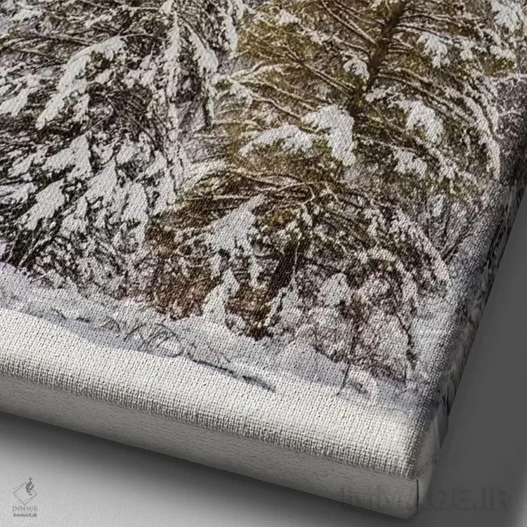 تابلو منظره کوهستانی زمستانی، مونتانا اثر آدام جونز - نمای نزدیک بافت بوم