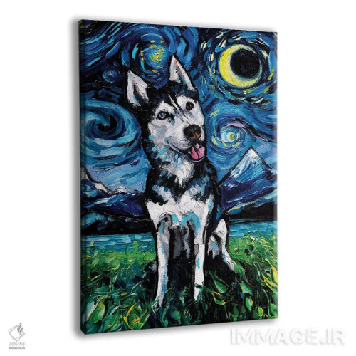 تابلو شب هاسکی خوشحال اثر آجا تریر - نمای پرسپکتیو محصول