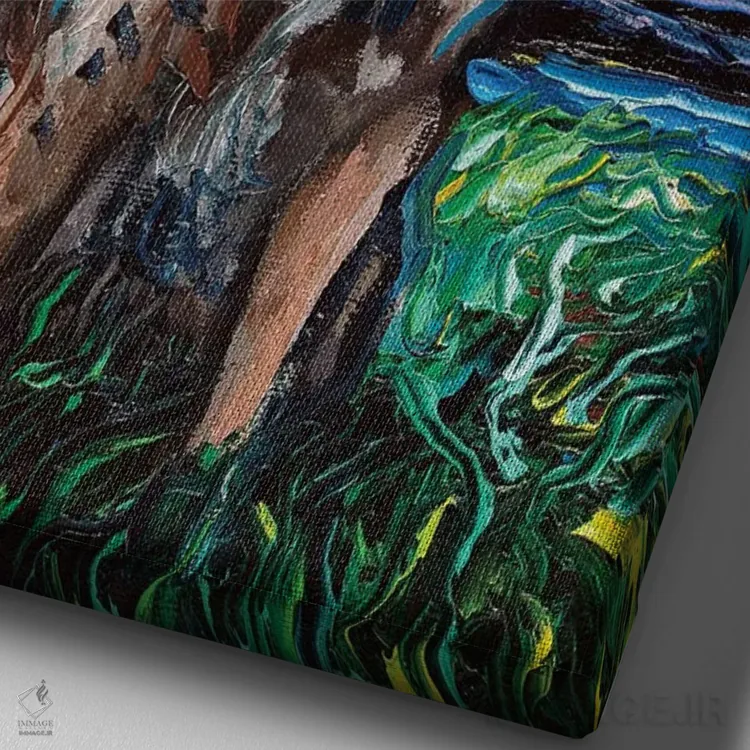 تابلو شب شپرد (سگ چوپان) اثر آجا تریر - نمای نزدیک بافت بوم