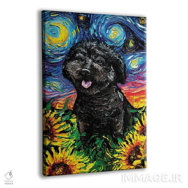 تابلو شب چهارم پودل سیاه اثر آجا تریر - نمای پرسپکتیو محصول