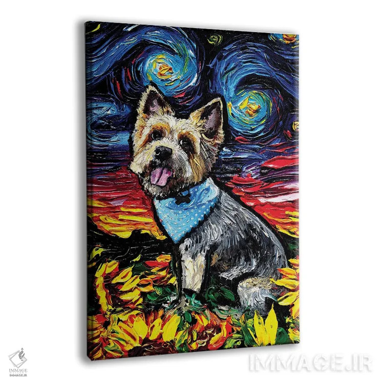 تابلو شب تریِر ابریشمی اثر آجا تریر - نمای پرسپکتیو محصول