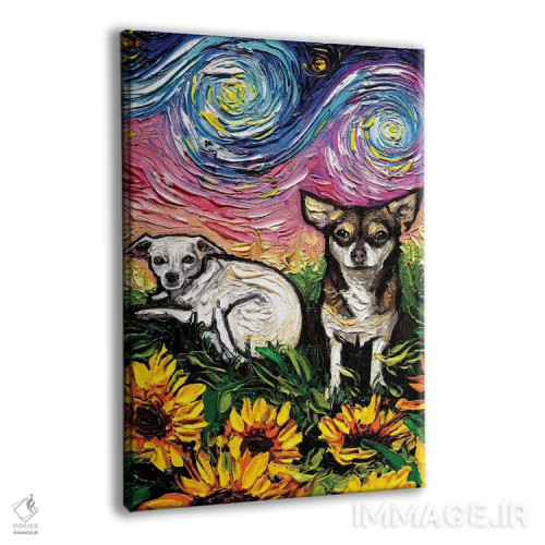 تابلو شب دو چیواوا اثر آجا تریر - نمای پرسپکتیو محصول