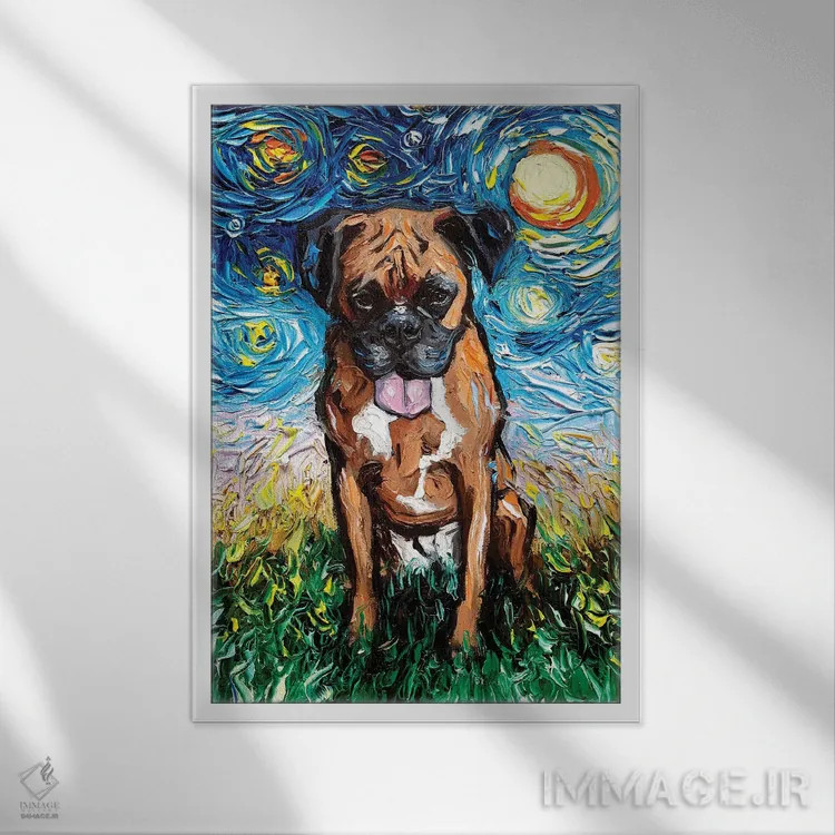 تابلو شب دوم باکسر اثر آجا تریر - نمای قابدار سفید