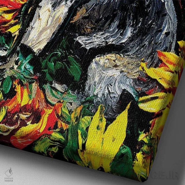 تابلو شب تریِر ابریشمی اثر آجا تریر - نمای نزدیک بافت بوم