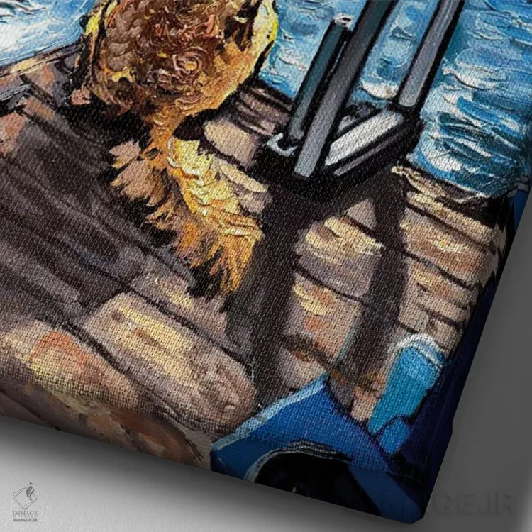 تابلو شب سوم گلدندودل اثر آجا تریر - نمای نزدیک بافت بوم