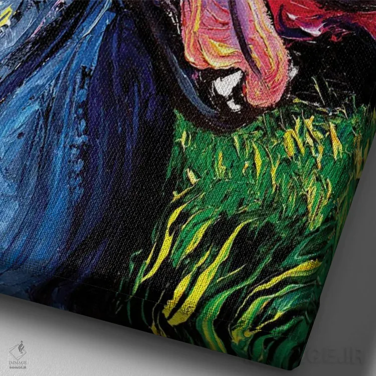 تابلو شب گریهاند (سگ تازی) اثر آجا تریر - نمای نزدیک بافت بوم