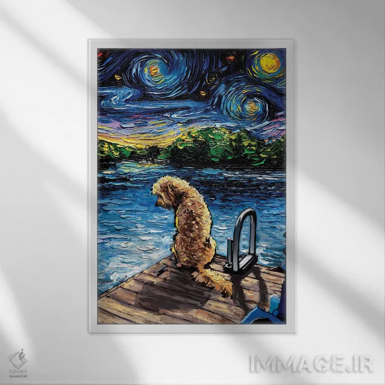 تابلو شب سوم گلدندودل اثر آجا تریر - نمای قابدار سفید