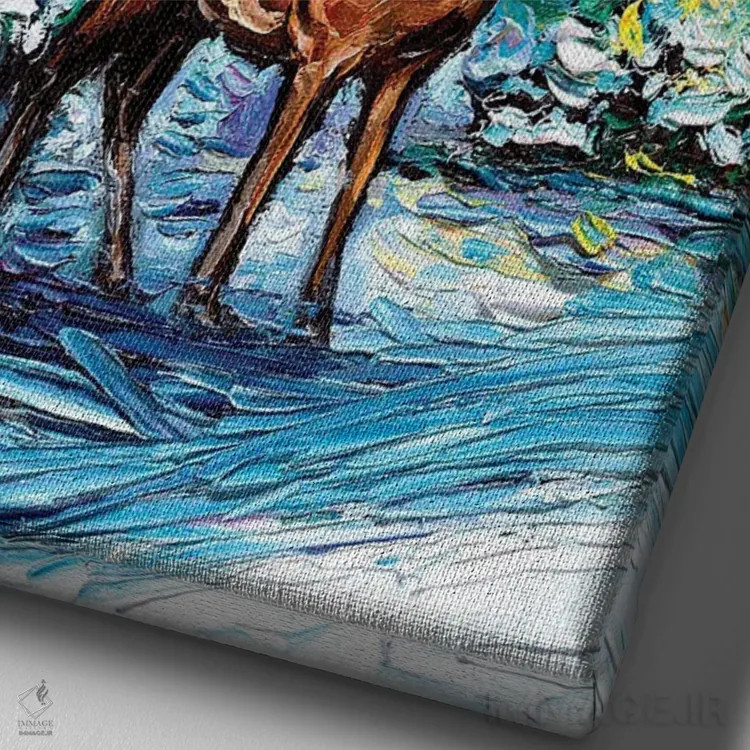 تابلو شب ساکت اثر آجا تریر - نمای نزدیک بافت بوم