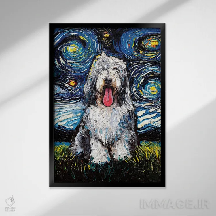 تابلو شب کولی ریشدار اثر آجا تریر - نمای قابدار مشکی