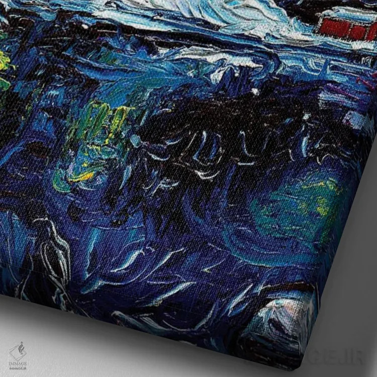 تابلو سرزمین عجایب زمستانی اثر آجا تریر - نمای نزدیک بافت بوم