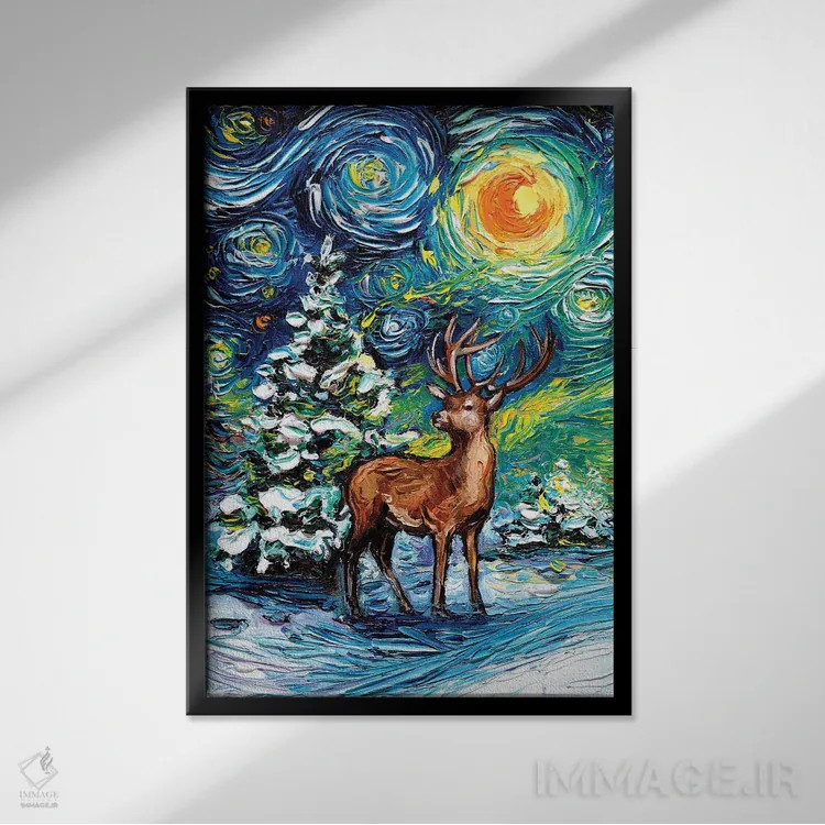 تابلو شب ساکت اثر آجا تریر - نمای قابدار مشکی