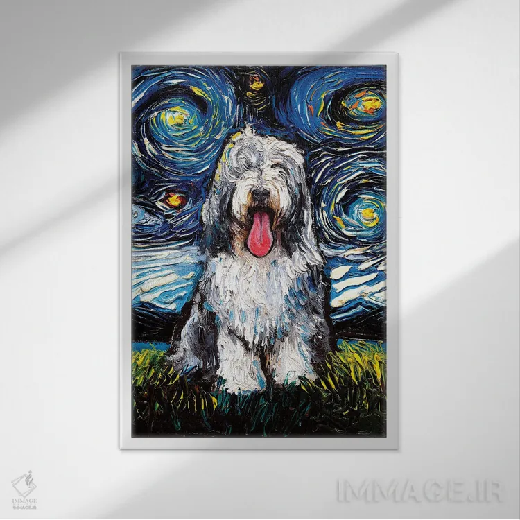 تابلو شب کولی ریشدار اثر آجا تریر - نمای قابدار سفید