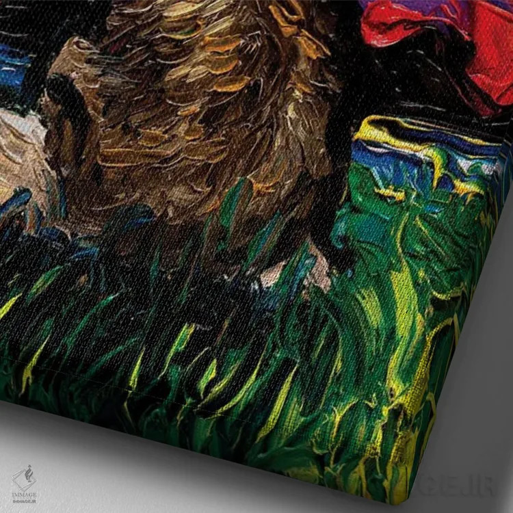 تابلو شب شلتی (سگ شفرد اسکاتلندی کوچک) اثر آجا تریر - نمای نزدیک بافت بوم