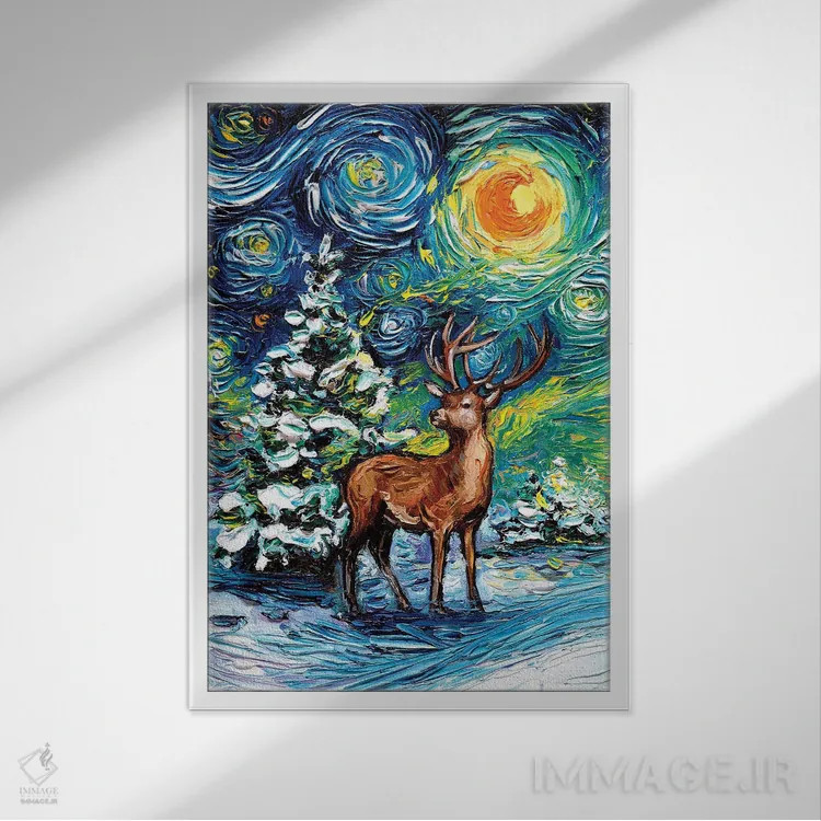 تابلو شب ساکت اثر آجا تریر - نمای قابدار سفید