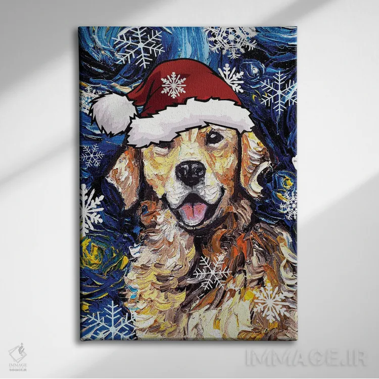 تابلو سنتای گلدن رتریور اثر آجا تریر - نمای روبهرو روی دیوار