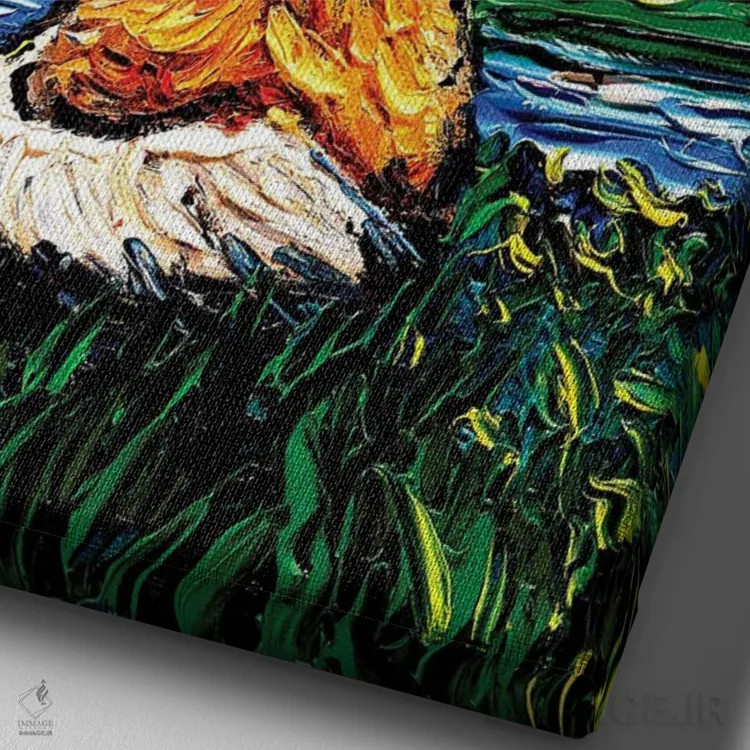 تابلو شب دوم پامرانین اثر آجا تریر - نمای نزدیک بافت بوم