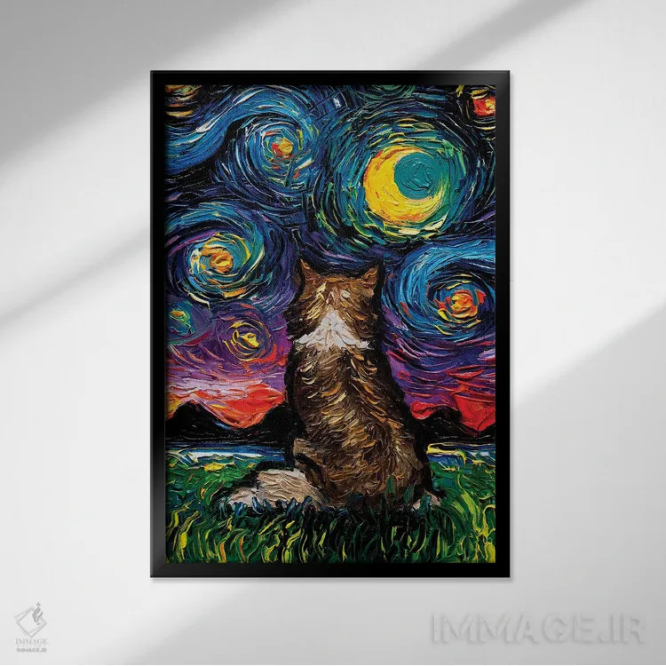 تابلو شب شلتی (سگ شفرد اسکاتلندی کوچک) اثر آجا تریر - نمای قابدار مشکی