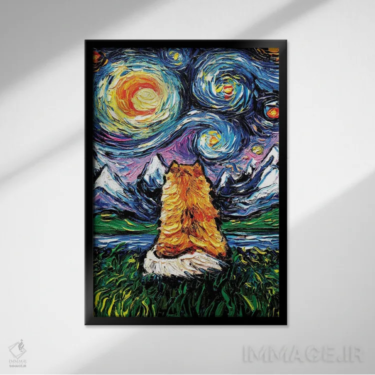 تابلو شب دوم پامرانین اثر آجا تریر - نمای قابدار مشکی