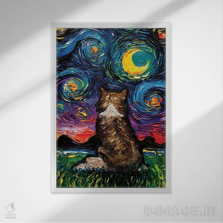 تابلو شب شلتی (سگ شفرد اسکاتلندی کوچک) اثر آجا تریر - نمای قابدار سفید