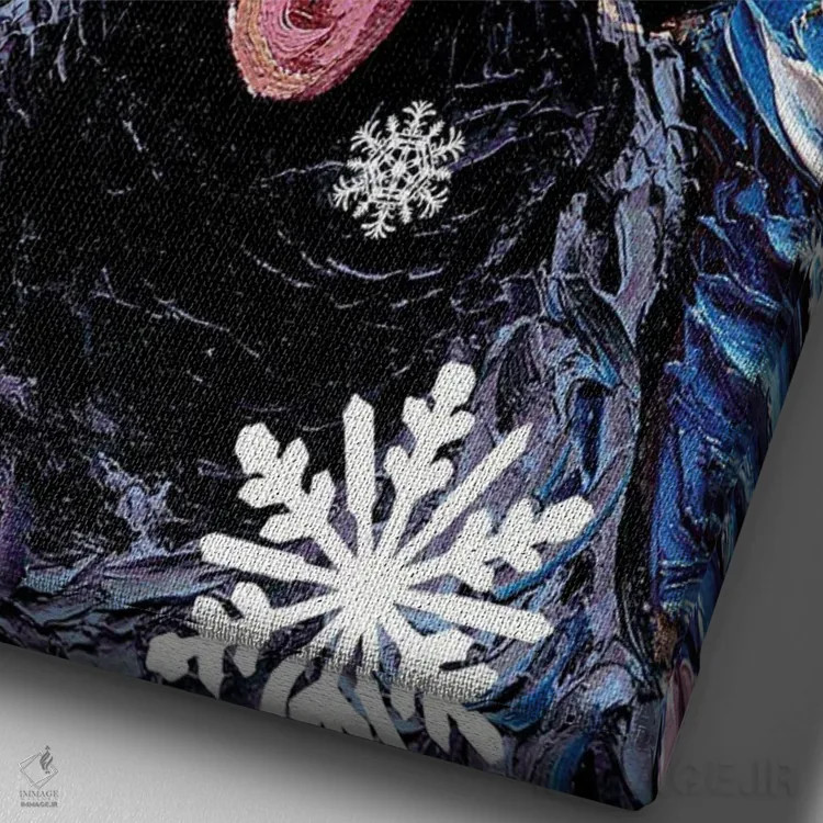 تابلو سنتای گولدندودل سیاه اثر آجا تریر - نمای نزدیک بافت بوم