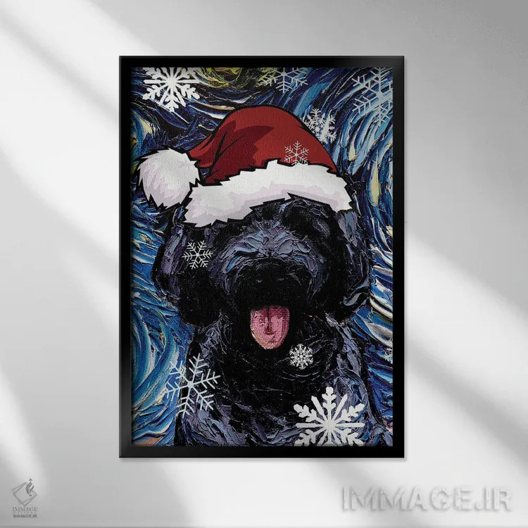 تابلو سنتای گولدندودل سیاه اثر آجا تریر - نمای قابدار مشکی