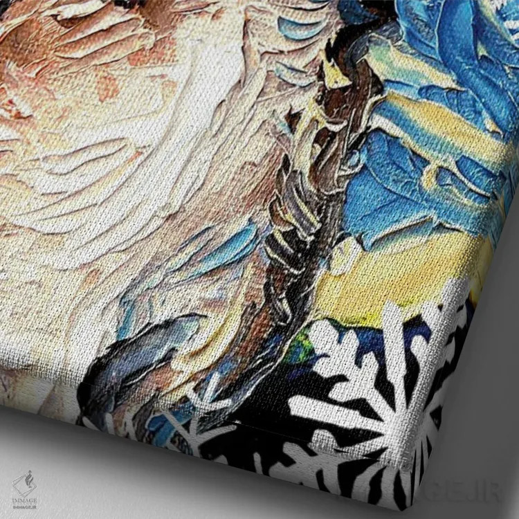 تابلو سنتای چیواوا اثر آجا تریر - نمای نزدیک بافت بوم