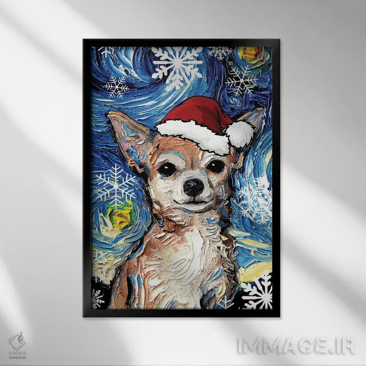 تابلو سنتای چیواوا اثر آجا تریر - نمای قابدار مشکی