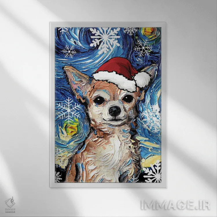 تابلو سنتای چیواوا اثر آجا تریر - نمای قابدار سفید