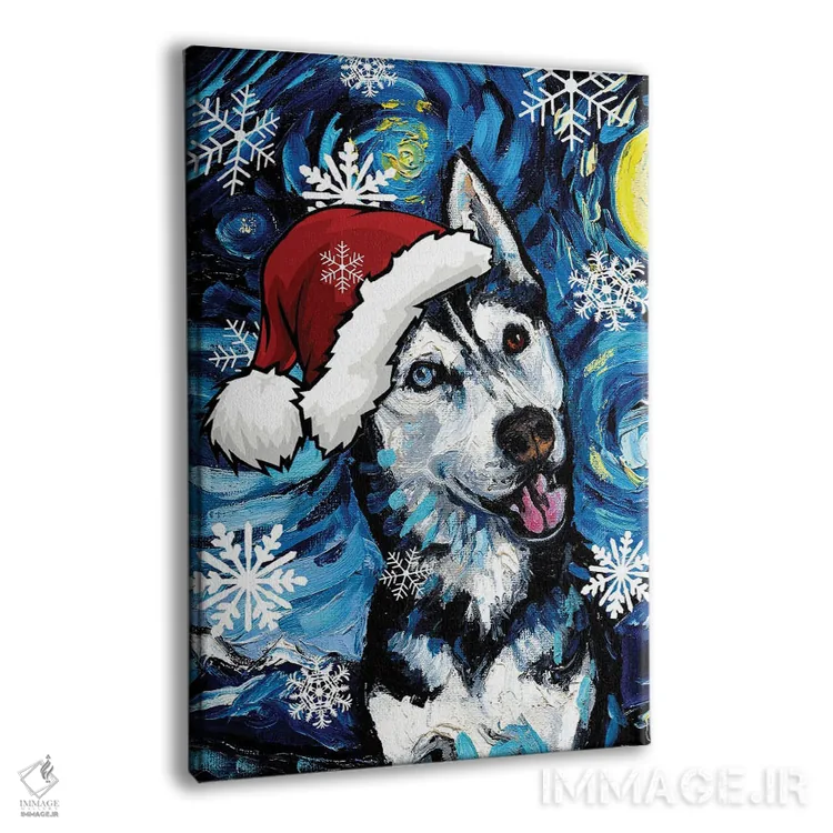 تابلو سنتای هاسکی شاد اثر آجا تریر - نمای پرسپکتیو محصول