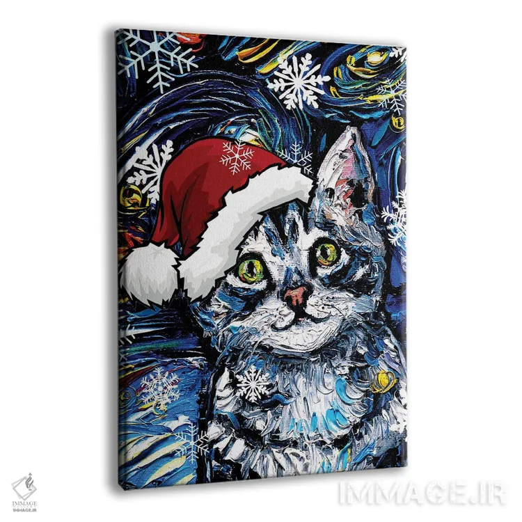 تابلو سنتای بچهگربه تابی خاکستری اثر آجا تریر - نمای پرسپکتیو محصول