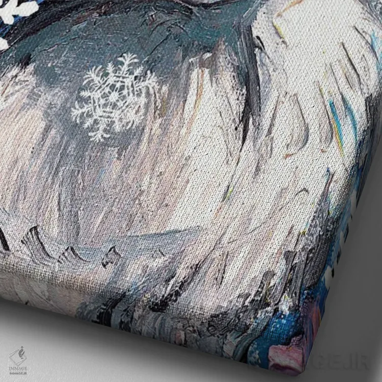 تابلو سنتای پاپیون اثر آجا تریر - نمای نزدیک بافت بوم