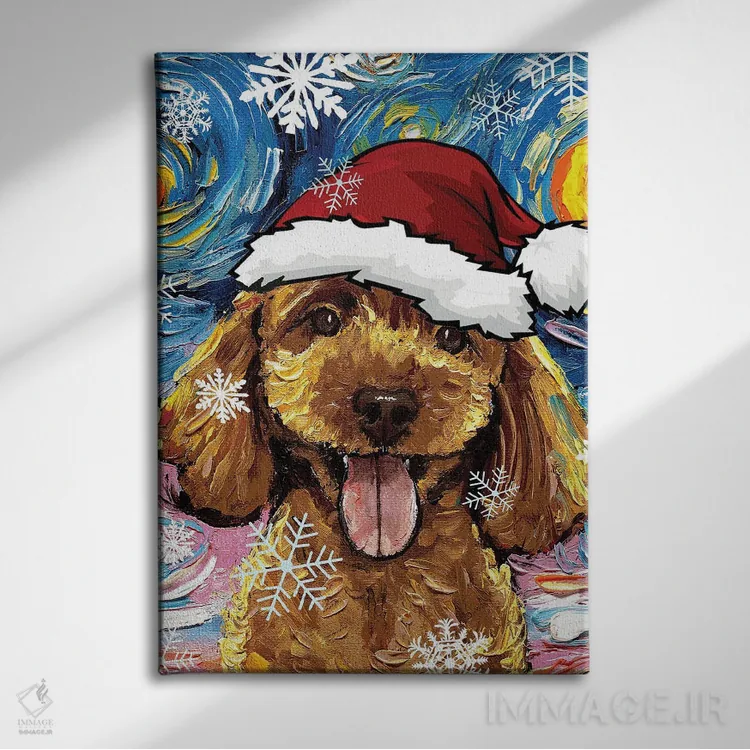 تابلو سنتای تولهپودل زردآلویی اثر آجا تریر - نمای روبهرو روی دیوار