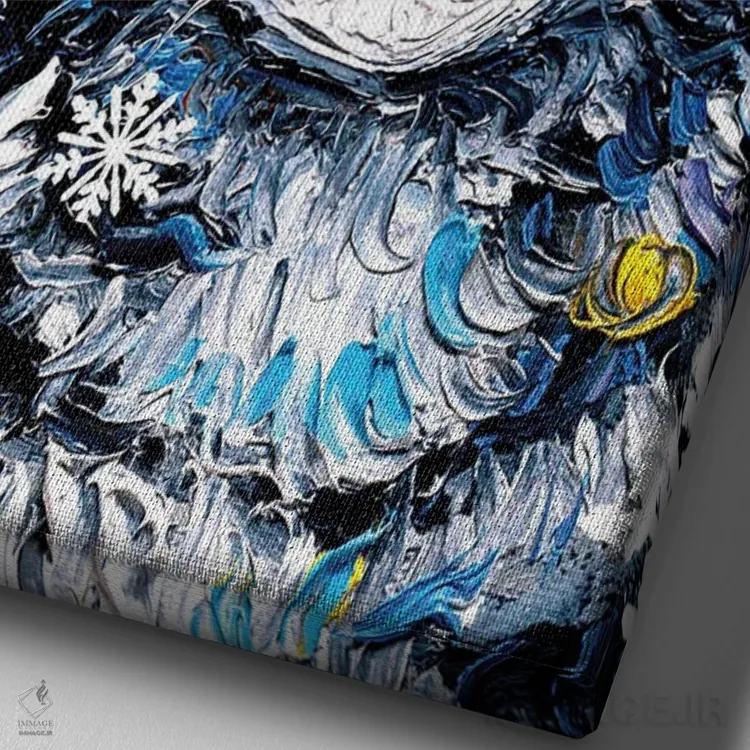 تابلو سنتای بچهگربه تابی خاکستری اثر آجا تریر - نمای نزدیک بافت بوم