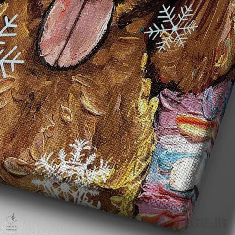 تابلو سنتای تولهپودل زردآلویی اثر آجا تریر - نمای نزدیک بافت بوم