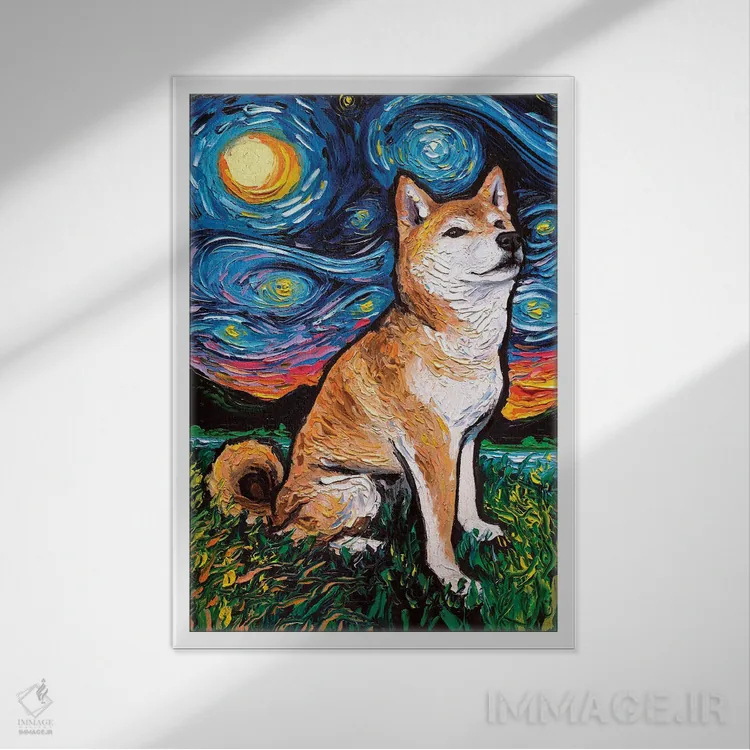 تابلو شب دوم شیبا اینو اثر آجا تریر - نمای قابدار سفید