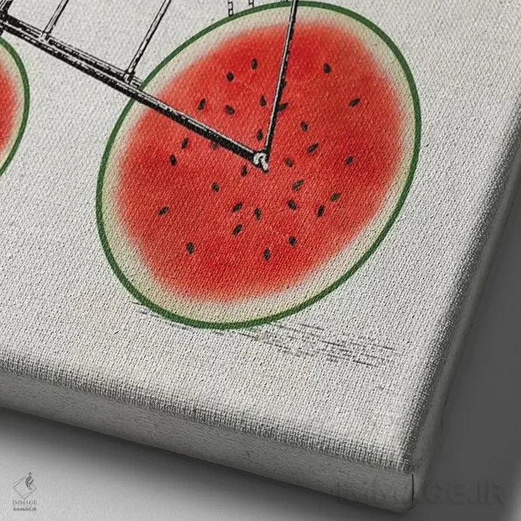 تابلو دوچرخه طالبی اثر امی و کورت برلین - نمای نزدیک بافت بوم