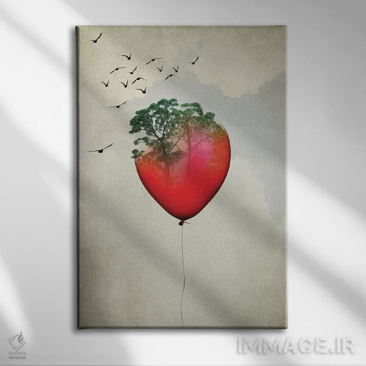 تابلو بادکنک قرمز اثر امی و کورت برلین - نمای روبهرو روی دیوار