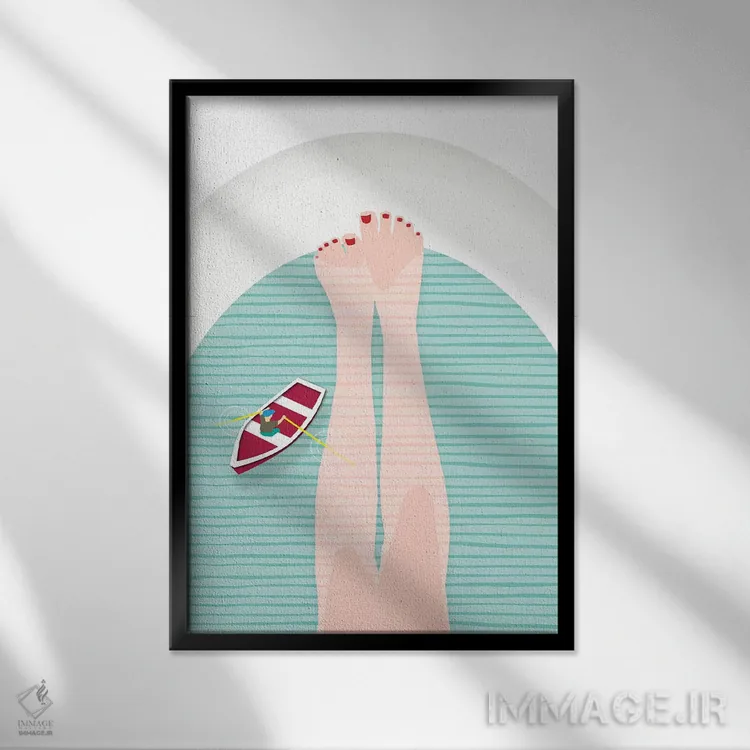 تابلو وان حمام اثر امی و کورت برلین - نمای قابدار مشکی