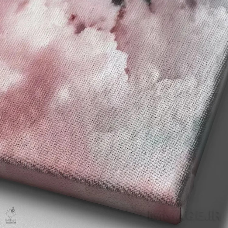 تابلو ابرهای صورتی اثر امی و کورت برلین - نمای نزدیک بافت بوم