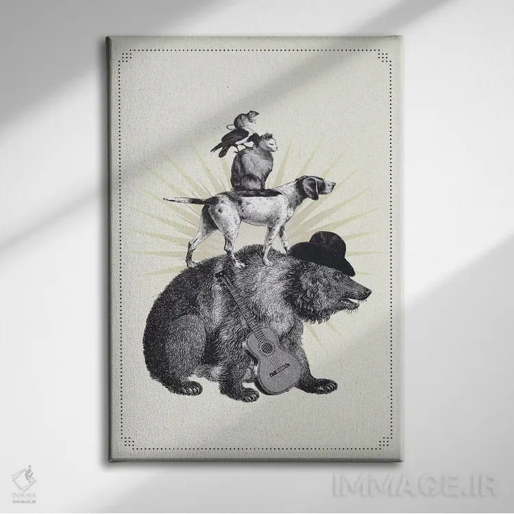 تابلو موسیقیدانان شهر برلین (ارجاع به قصه آلمانی) اثر امی و کورت برلین - نمای روبهرو روی دیوار