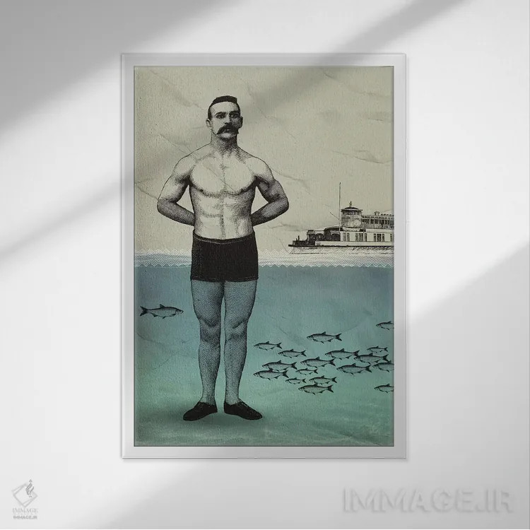 تابلو پسر ساحلی اثر امی و کورت برلین - نمای قابدار سفید