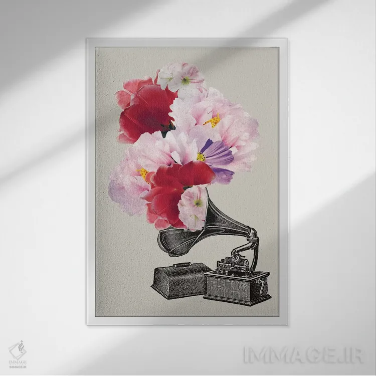 تابلو بلوموفون (نام خاص/آلمانی) اثر امی و کورت برلین - نمای قابدار سفید