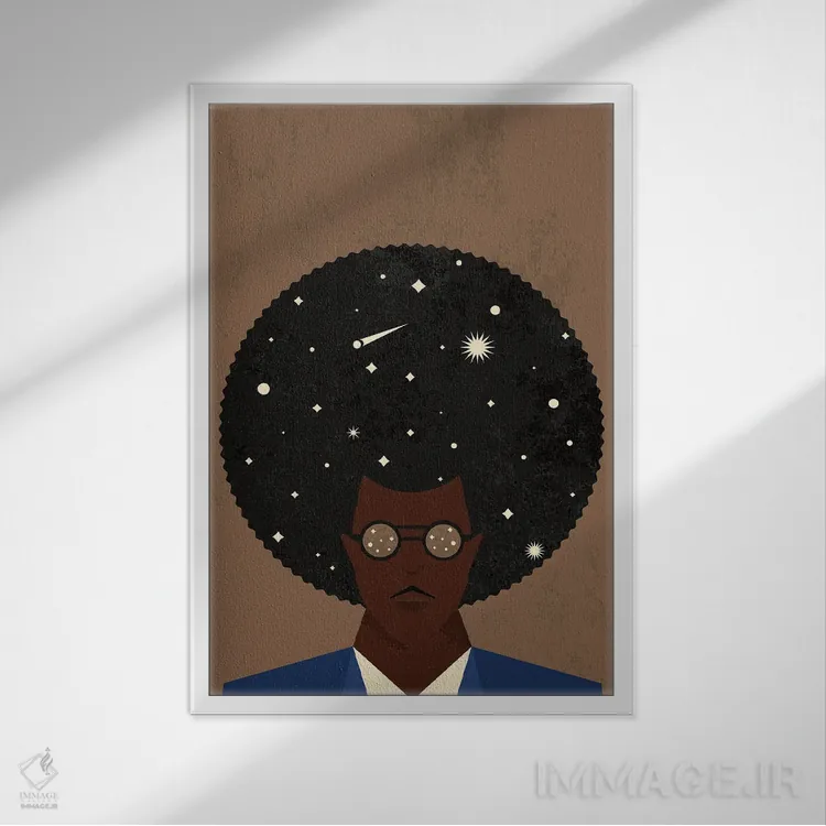 تابلو جهان آفرو (سیاهپوستان یا سبک هنری آفریقایی) اثر امر کاریچ - نمای قابدار سفید