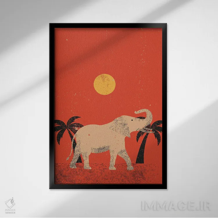 تابلو فیل اثر امر کاریچ - نمای قابدار مشکی