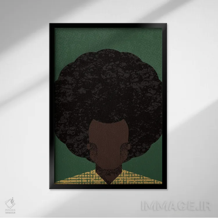 تابلو آفرو (مدل مو/فرهنگ) اثر امر کاریچ - نمای قابدار مشکی